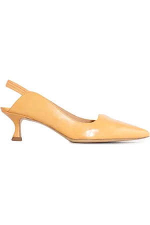 MARA BINI Sko, Dame, Brun, 39 EU, Læder, Brun læder slingback sandaler spids design