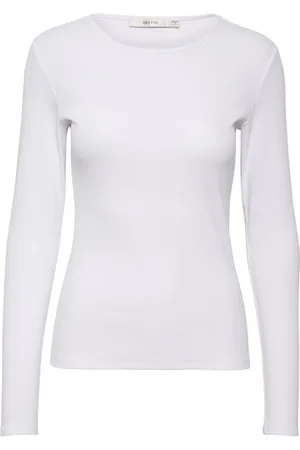 Gestuz Top, Dame, Hvid, S, Bomuld, Drewgz LS Tee Noos Top
