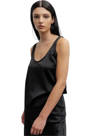 Ahlvar Gallery Top, Dame, Sort, XL, Satin, Shiro Silketop