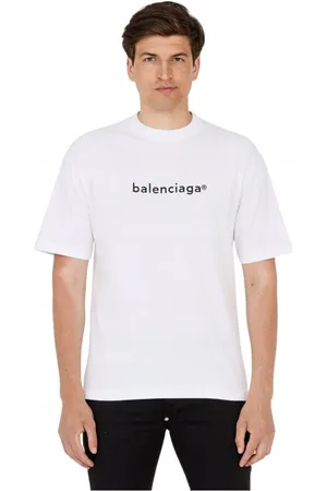 Balenciaga Top, Herre, Hvid, M, Bomuld, Logo Print T-Shirt
