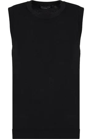Armani Exchange Top, Dame, Sort, S, Tyl, Årmeløs Top med Patch Logo