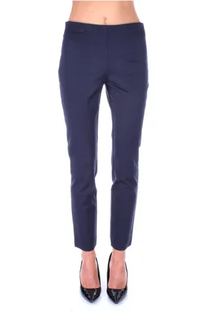 Ralph Lauren Bukser, Dame, Blå, M, Bomuld, Blå Side Zip Bukser
