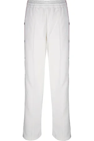 Golden Goose Bukser, Dame, Hvid, XS, Polyester, Wide Leg Jogging Bukser med Stjerne