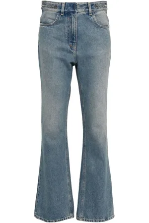 Givenchy Jeans, Dame, Blå, W28, Bomuld, Bootcut Jeans med kædedetaljer