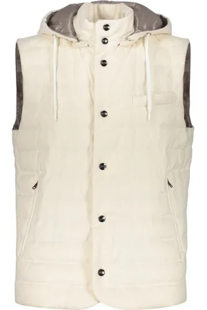 HERNO Jakke, Herre, Hvid, L, Uld, Aftagelig Hætte Bodywarmer
