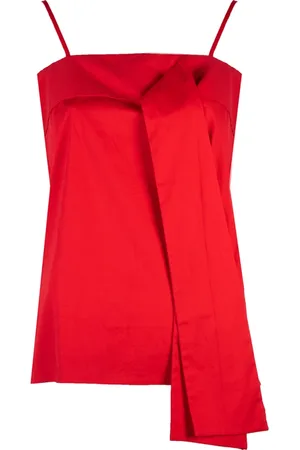 Armani Exchange Top, Dame, Rød, L, Polyester, Elegant Rød Ærmeløs Top