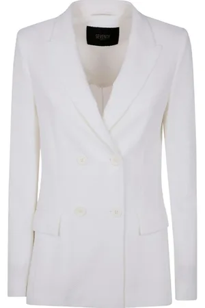 SEVENTY BY SERGIO TEGON Jakke, Dame, Hvid, L, Hvid Dobbeltbrystet Blazer