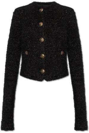 Balenciaga Jakke, Dame, Sort, M, Tweed, Tweedjakke