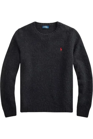 Ralph Lauren Strik, Herre, Sort, XL, Uld, Sort Crew-Neck Uldblandingstrøje