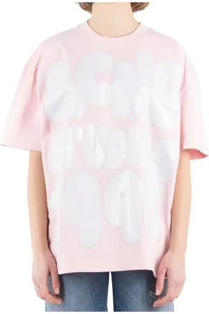 Acne Studios Top, Dame, Lyserød, XS, Bomuld, Rosa Bomuld T-Shirt Cl0333