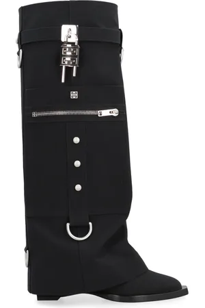 Givenchy Sko, Dame, Sort, 37 EU, Læder, Padlock Knæstøvler med Lynlåslomme