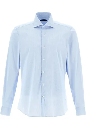 FAY Skjorte, Herre, Blå, 2XL, Uld, Blå Skjorte med Stilfuldt Design