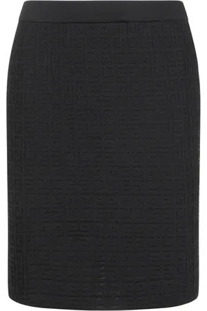 Givenchy Nederdel, Dame, Sort, M, Sort ribbet talje nederdel med slids bagpå