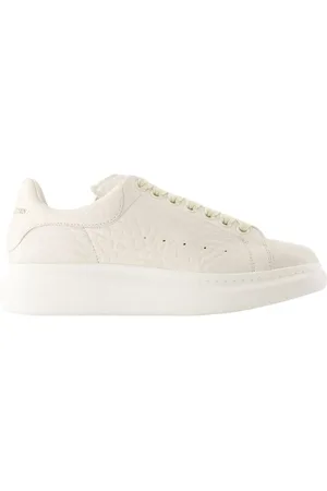 Alexander McQueen Sko, Herre, Hvid, 44 EU, Læder, Hvide Læder Oversized Sneakers