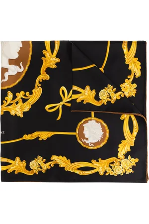 VERSACE Tilbehør, unisex, Sort, ONE SIZE, Tyl, Silketørklæde