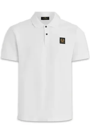 Belstaff Top, Herre, Hvid, S, Tyl, Discreet Style Cotton Pique Polo