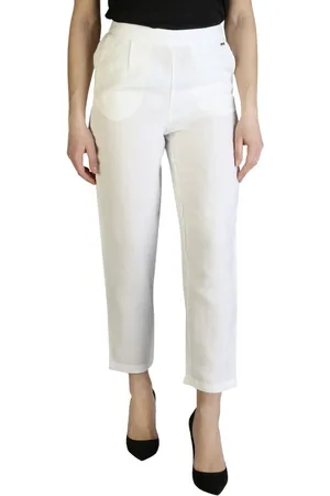 Armani Exchange Bukser, Dame, Hvid, 2XS, Uld, Afkortede Bukser i Linneblanding