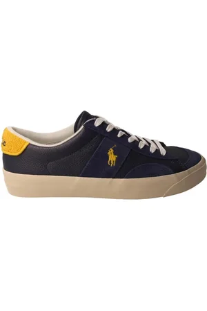 Ralph Lauren Sko, Herre, Blå, 41 EU, Læder, Navy Suede og Læder Sneakers