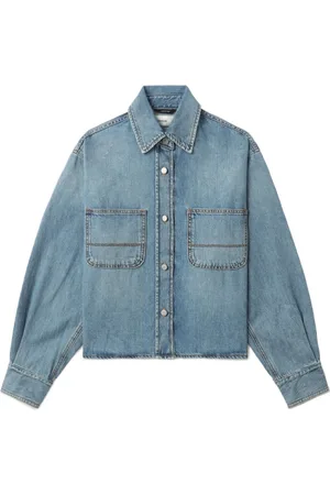 haikure Jakke, Dame, Blå, M, Denim, Blå Vasket Denimjakke med Trykknapper