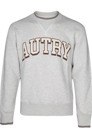 Autry Sweathshirts & Hoodies, Herre, Grå, S, Bomuld, Hvid Crew Neck Sweatshirt