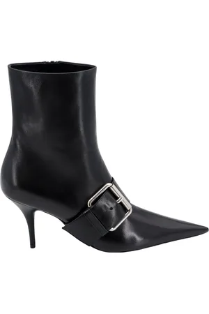 Balenciaga Sko, Dame, Sort, 36 EU, Læder, Maxi Buckle Læder Ankelstøvler