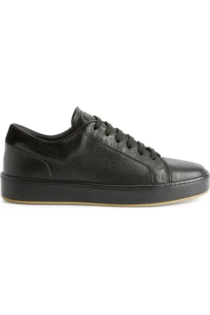 Giuseppe Zanotti Sko, Herre, Sort, 43 EU, Læder, Sort Læder Casual Træningssko