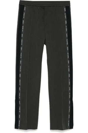 Gucci Bukser, Herre, Grå, L, Uld, Logo Trim Uldbukser