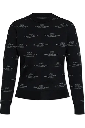 Balenciaga Strik, Dame, Sort, M, Bomuld, Sweater med logo
