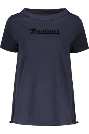 HERNO Top, Dame, Blå, M, Bomuld, T-shirt med snøre i bomuld