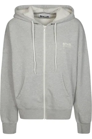 Golden Goose Sweathshirts & Hoodies, Dame, Grå, M, Bomuld, Full Zip Logo Hættetrøje