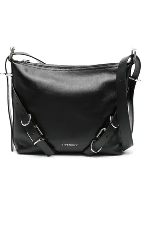 Givenchy Taske, Herre, Sort, ONE SIZE, Uld, Lædertaske med skulderrem og spædedetalje