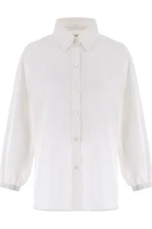 HERNO Bluser & Skjorter, Dame, Hvid, XS, Bomuld, Cotton Parachute Fabric Shirt