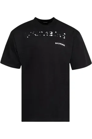 Balenciaga Top, Herre, Sort, XS, Bomuld, Håndtegnet Logo T-shirt