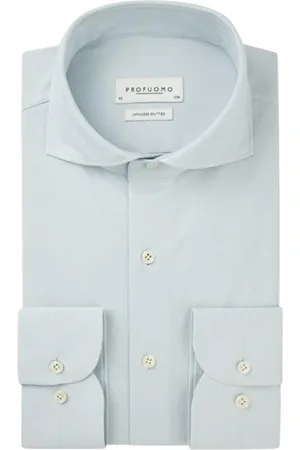 Profuomo Skjorte, Herre, Blå, 4XL, Bomuld, Elegant bomuldsskjorte