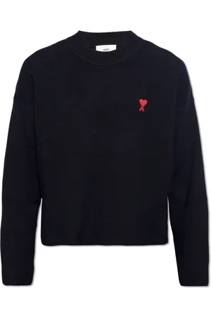 Ami Strik, Herre, Sort, 2XS, Bomuld, Sweater med logo