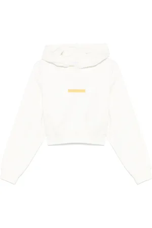 Aspesi Sweathshirts & Hoodies, Dame, , S, Bomuld, Logo Print Cropped Hættetrøje