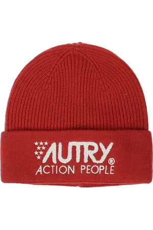 Autry Tilbehør, Herre, Rød, ONE SIZE, Uld, Sporty Unisex Hue med Logo Print