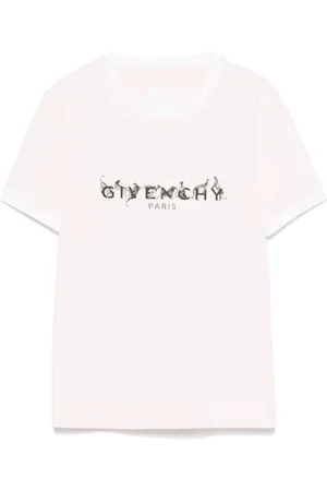 Givenchy Top, Dame, Lyserød, S, Bomuld, Logo Print Crewneck T-shirt