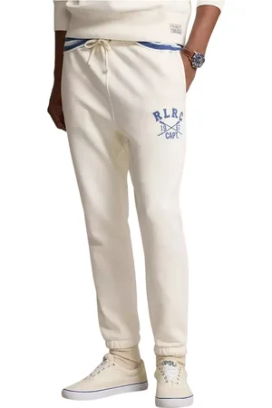 Ralph Lauren Bukser, Herre, Hvid, L, Hvide joggingbukser med print