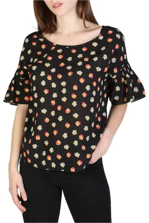 Armani Exchange Top, Dame, Sort, XS, Polyester, T-shirt med korte ærmer