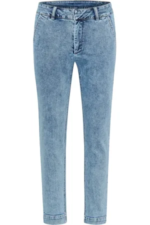 Kaffe Jeans, Dame, Blå, M, Denim, Lys Blå Vasket Denim Jeans