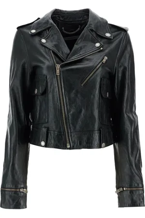 Golden Goose Jakke, Dame, Sort, XS, Shiny Sheepskin Bikerjakke