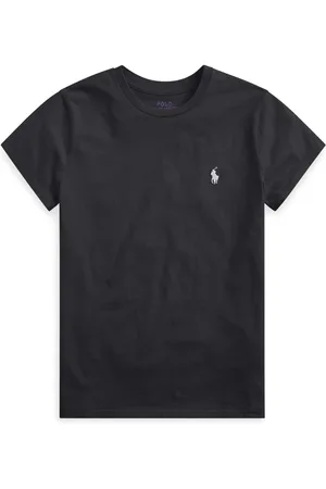Ralph Lauren Top, Dame, Sort, M, Bomuld, Sort bomulds T-shirt med broderet pony