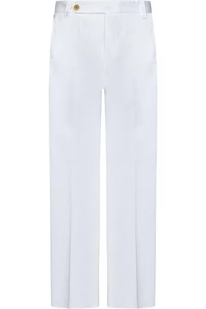 Ralph Lauren Bukser, Herre, Hvid, W40, Bomuld, Hvide Cotton Twill Bukser Straight-Cut