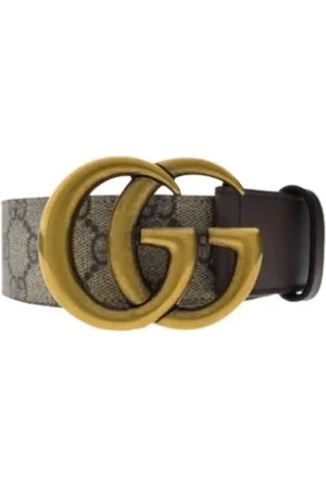 Gucci Tilbehør, Dame, Brun, 90 CM, Læder, Monogram Print Læderbælte