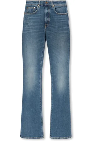 Golden Goose Jeans, Dame, Blå, W29, Denim, Journey Wide Leg Denim Jeans