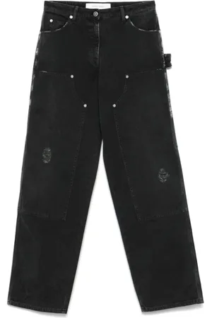 Golden Goose Jeans, Dame, Sort, XS, Bomuld, Sorte Distressed Jeans med Klassisk Stil
