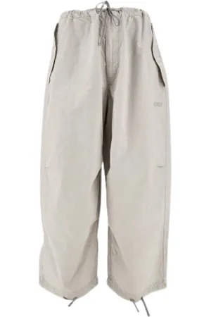 Autry Bukser, Dame, Grå, L, Bomuld, Parachute Cotton Wide Leg Bukser