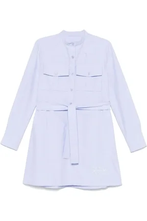 Givenchy Kjole, Dame, Blå, XS, Knaplukningskjole med lommer