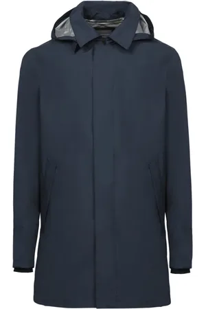HERNO Frakke, Herre, Blå, L, Polyester, Blå Trekvartfrakke